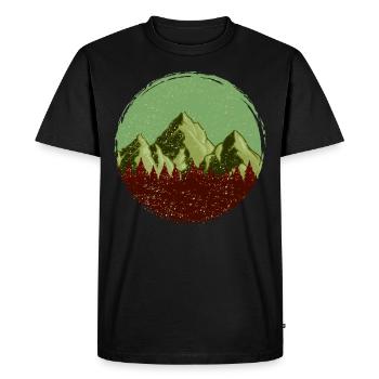 Mountains Forest Symbol - Men's Premium Organic T-Shirt - black - Front - Nico (187cm)