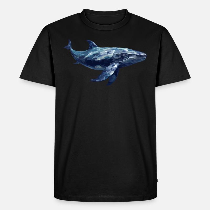 Pottwal Polygon Design - Männer Premium Bio T-Shirt - Schwarz