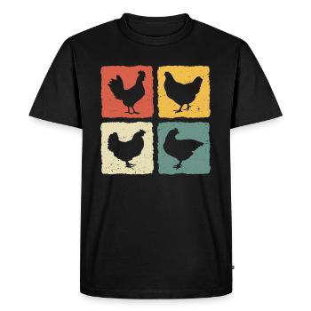 retro poules - T-shirt Premium bio Homme - noir - Devant - Nico (187cm)
