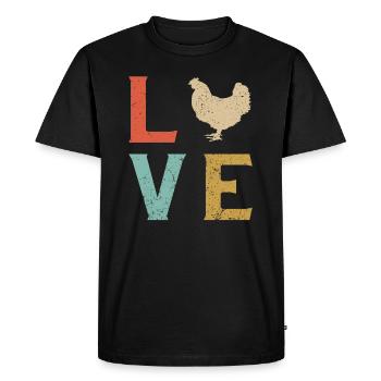I love chickens - Men's Premium Organic T-Shirt - black - Front - Nico (187cm)