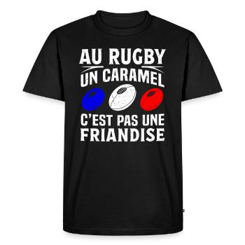 Joueur de rugby - T-shirt Premium bio Homme - noir - Devant - Nico (187cm)