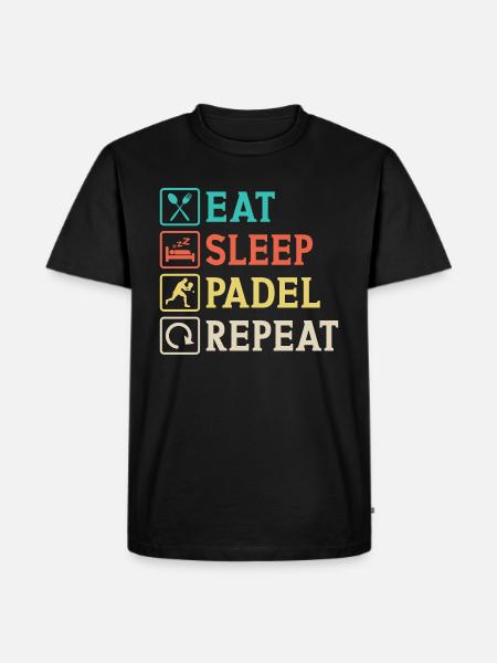 Eat Sleep Padel Repeat - T-shirt Premium bio Homme - noir