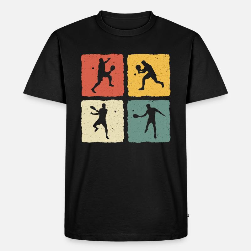 Retro Padel - Männer Premium Bio T-Shirt - Schwarz