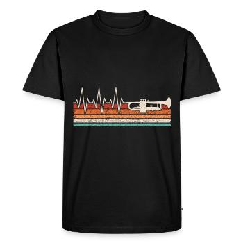 Battement de cœur de la trompette - T-shirt Premium bio Homme - noir - Devant - Nico (187cm)
