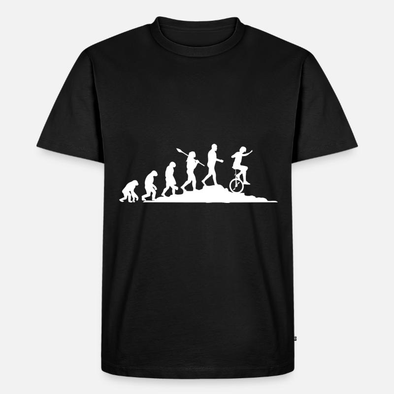 Evolution Einradfahrer - Männer Premium Bio T-Shirt - Schwarz