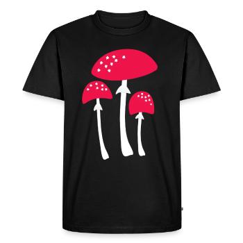 Cueillette de champignons Cueillette de randonneurs en forêt - T-shirt Premium bio Homme - noir - Devant - Nico (187cm)