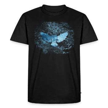 Silhouette de hibou de givre - T-shirt Premium bio Homme - noir - Devant - Nico (187cm)