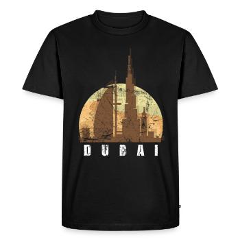 Tourisme Dubaï Tour ville centre soleil cadeau - T-shirt Premium bio Homme - noir - Devant - Nico (187cm)