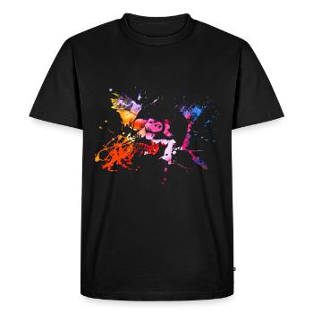 Couleurs splash crâne - T-shirt Premium bio Homme - noir - Devant - Nico (187cm)