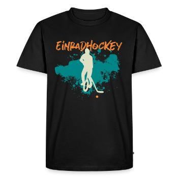 Hockey monocycle - T-shirt Premium bio Homme - noir - Devant - Nico (187cm)