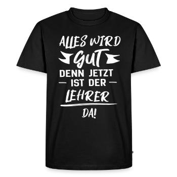 L’instituteur est là - T-shirt Premium bio Homme - noir - Devant - Nico (187cm)