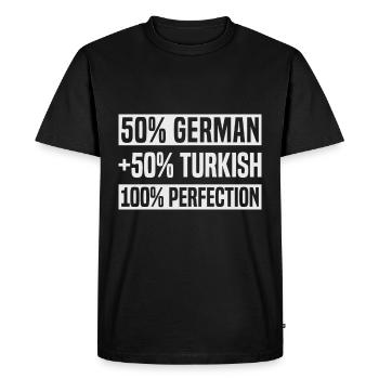 Cadeau de bébé moitié allemand turc Roots Pride - T-shirt Premium bio Homme - noir - Devant - Nico (187cm)