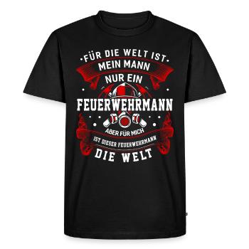 Pompiers pompiers pompiers monde fierté - T-shirt Premium bio Homme - noir - Devant - Nico (187cm)
