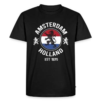 Amsterdam Hollande - T-shirt Premium bio Homme - noir - Devant - Nico (187cm)
