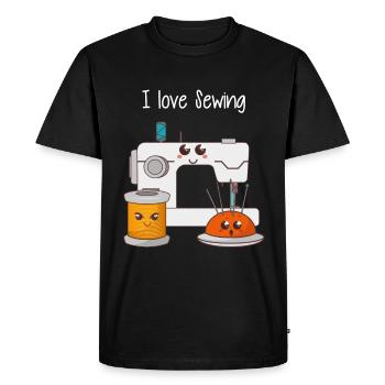 Couturière Fil à coudre Sewing Couture couture - T-shirt Premium bio Homme - noir - Devant - Nico (187cm)