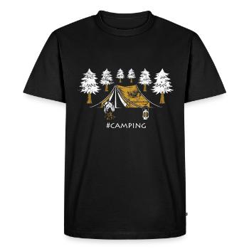 CAMPER CAMPEN #CAMPING TENTS CAMPING - T-shirt Premium bio Homme - noir - Devant - Nico (187cm)