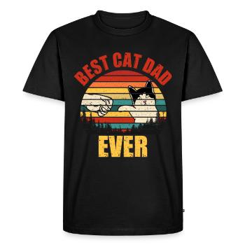 Meilleur chat papa jamais chat papa papa animal miaou - T-shirt Premium bio Homme - noir - Devant - Nico (187cm)