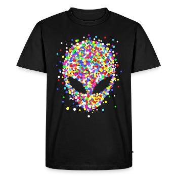 Extraterrestre de confettis - T-shirt Premium bio Homme - noir - Devant - Nico (187cm)