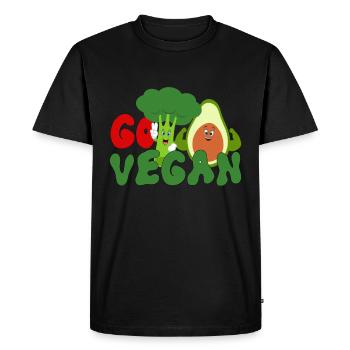 vegan, vegan, go vegan - Men's Premium Organic T-Shirt - black - Front - Nico (187cm)