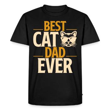 Meilleur chat papa jamais Meilleur chat papa papa chaton - T-shirt Premium bio Homme - noir - Devant - Nico (187cm)