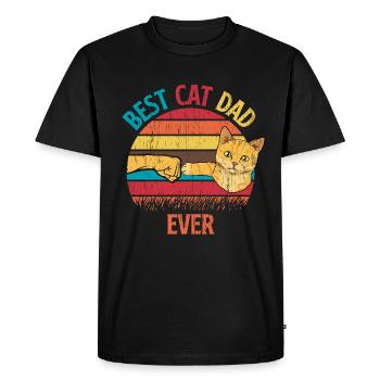 Best Cat Dad Ever Best Cat Dad Dad Kitten - Men's Premium Organic T-Shirt - black - Front - Nico (187cm)