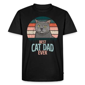 Best Cat Dad Ever Best Cat Dad Dad Kitten - Men's Premium Organic T-Shirt - black - Front - Nico (187cm)