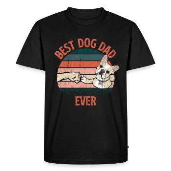 Meilleur chien papa jamais Meilleur chien papa père chien - T-shirt Premium bio Homme - noir - Devant - Nico (187cm)