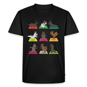 Figurines de yoga pour chien drôle Dsign - T-shirt Premium bio Homme - noir - Devant - Nico (187cm)