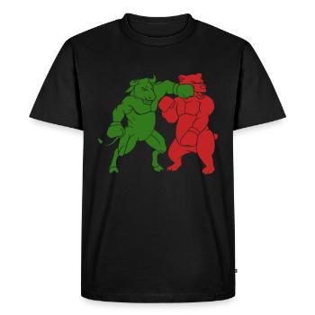 Bulles Contre l’ours - T-shirt Premium bio Homme - noir - Devant - Nico (187cm)