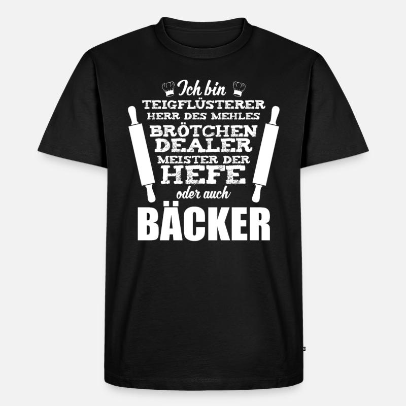 Ich bin Bäcker - Männer Premium Bio T-Shirt - Schwarz