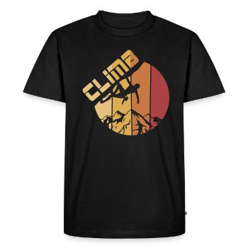 Montée - T-shirt Premium bio Homme - noir - Devant - Nico (187cm)