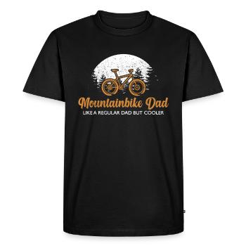 Papa de vélo de montagne | Idée cadeau papa de vélo de montagne - T-shirt Premium bio Homme - noir - Devant - Nico (187cm)