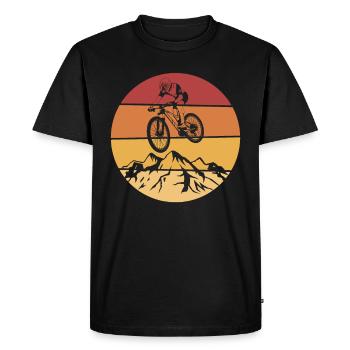 MTB Mountains Mountain Biker Bike Rider Gift - Men's Premium Organic T-Shirt - black - Front - Nico (187cm)