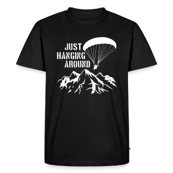 Just Hanging Around Lustiges Paragliding Geschenk - Männer Premium Bio T-Shirt - Schwarz - Vorne - Nico (187cm)