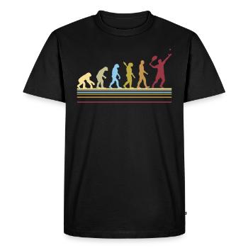 Graphique de cadeau d'évolution rétro de joueur de tennis - T-shirt Premium bio Homme - noir - Devant - Nico (187cm)
