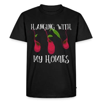 Nepenthes de plantes carnivores suspendues avec mes potes - T-shirt Premium bio Homme - noir - Devant - Nico (187cm)