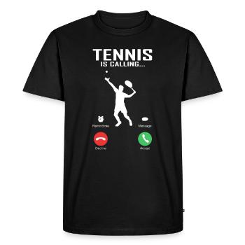 Le tennis appelle un cadeau de joueur de tennis drôle - T-shirt Premium bio Homme - noir - Devant - Nico (187cm)
