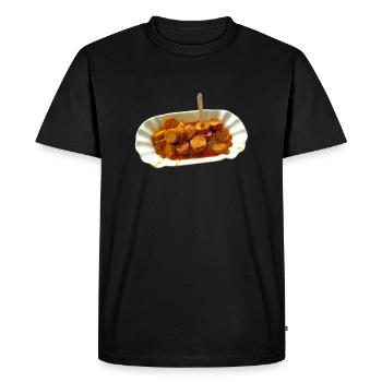 Cool Currywurst Ruhrpott Gift Shirt - Men's Premium Organic T-Shirt - black - Front - Nico (187cm)