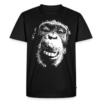 Monkey Monkey Face Chimpanzee Great Ape - Men's Premium Organic T-Shirt - black - Front - Nico (187cm)