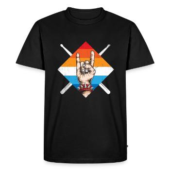 T-Shirt Tambour Batteur Tambour Tambour - T-shirt Premium bio Homme - noir - Devant - Nico (187cm)