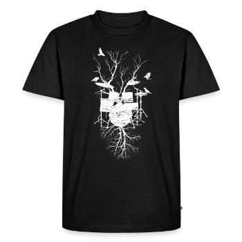 Drum tree... Drummer - Men's Premium Organic T-Shirt - black - Front - Nico (187cm)