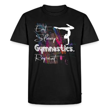 Mangez Sleep Gymnastics Répétez la gymnastique Gymnastique - T-shirt Premium bio Homme - noir - Devant - Nico (187cm)