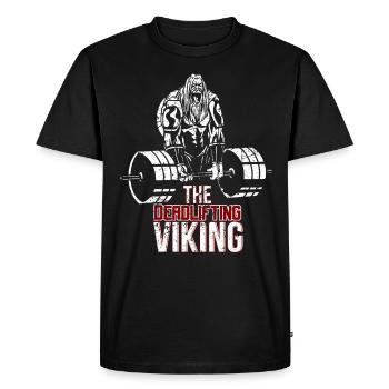 The Deadlifting Viking T-Shirt Gym Weightlifting - T-shirt Premium bio Homme - noir - Devant - Nico (187cm)