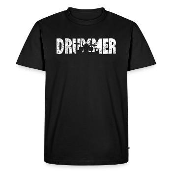Drummer Vintage Drumsticks Drumset... Drummer - Men's Premium Organic T-Shirt - black - Front - Nico (187cm)