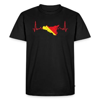 Trinacria Heartbeat Sicilia Heartbeat Sicilia - T-shirt Premium bio Homme - noir - Devant - Nico (187cm)