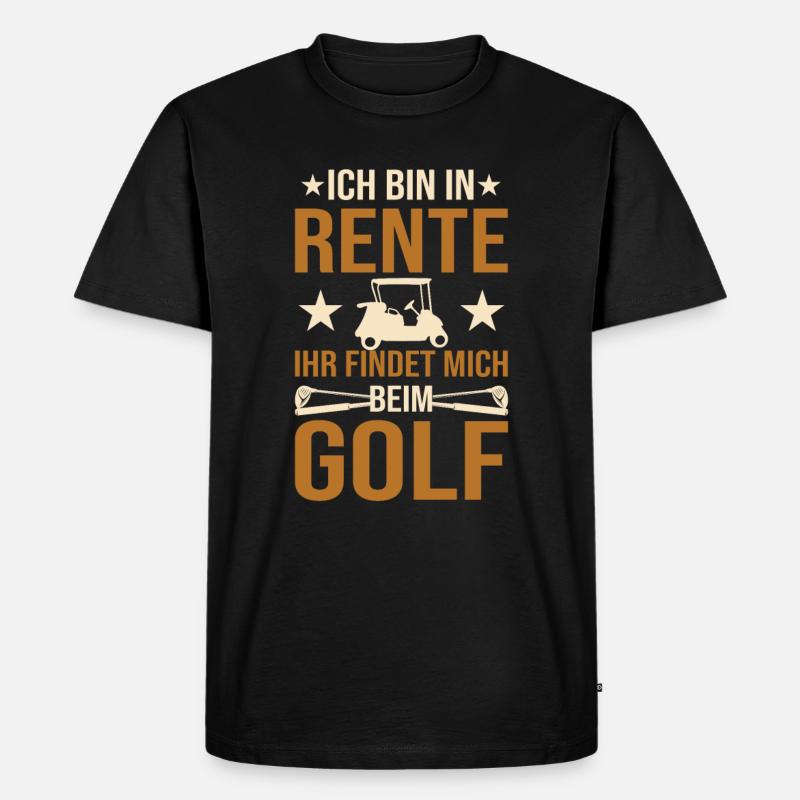 Golf Rentner - Männer Premium Bio T-Shirt - Schwarz