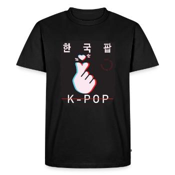 K-Pop Saranghae Aesthetic Korean... K-Pop - T-shirt Premium bio Homme - noir - Devant - Nico (187cm)