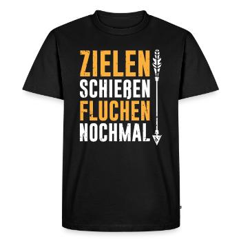 Bogenschützen Pfeil & Bogen Geschenk - Männer Premium Bio T-Shirt - Schwarz - Vorne - Nico (187cm)