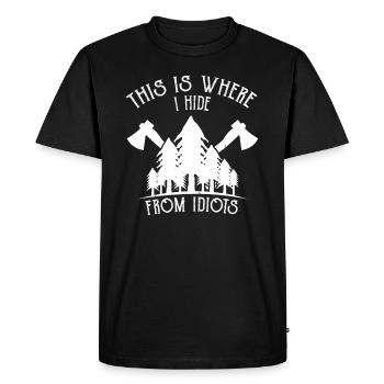 Wood Making Chainsaws & Lumberjack Gift - Men's Premium Organic T-Shirt - black - Front - Nico (187cm)