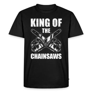 Wood Making Chainsaws & Lumberjack Gift - Men's Premium Organic T-Shirt - black - Front - Nico (187cm)